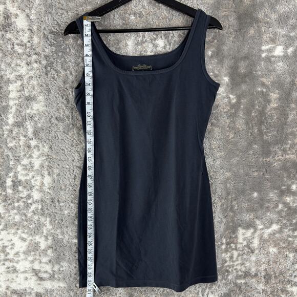 Peruvian Connection Sz M Pima Cotton Stretch Minimalist Tunic Top Gray Blue - Picture 2 of 7